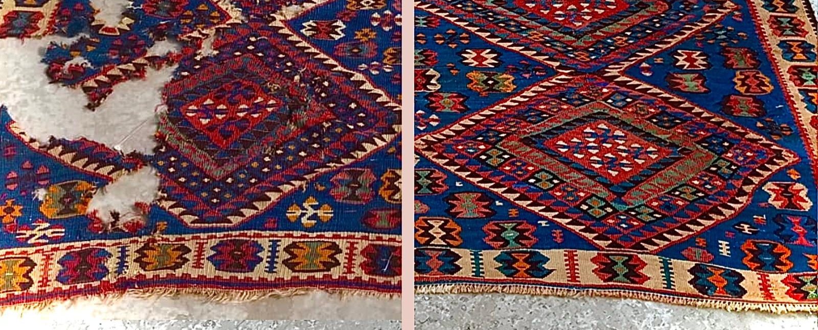 Après restauration — Tapis à médaillon — délavé puis ravivé
